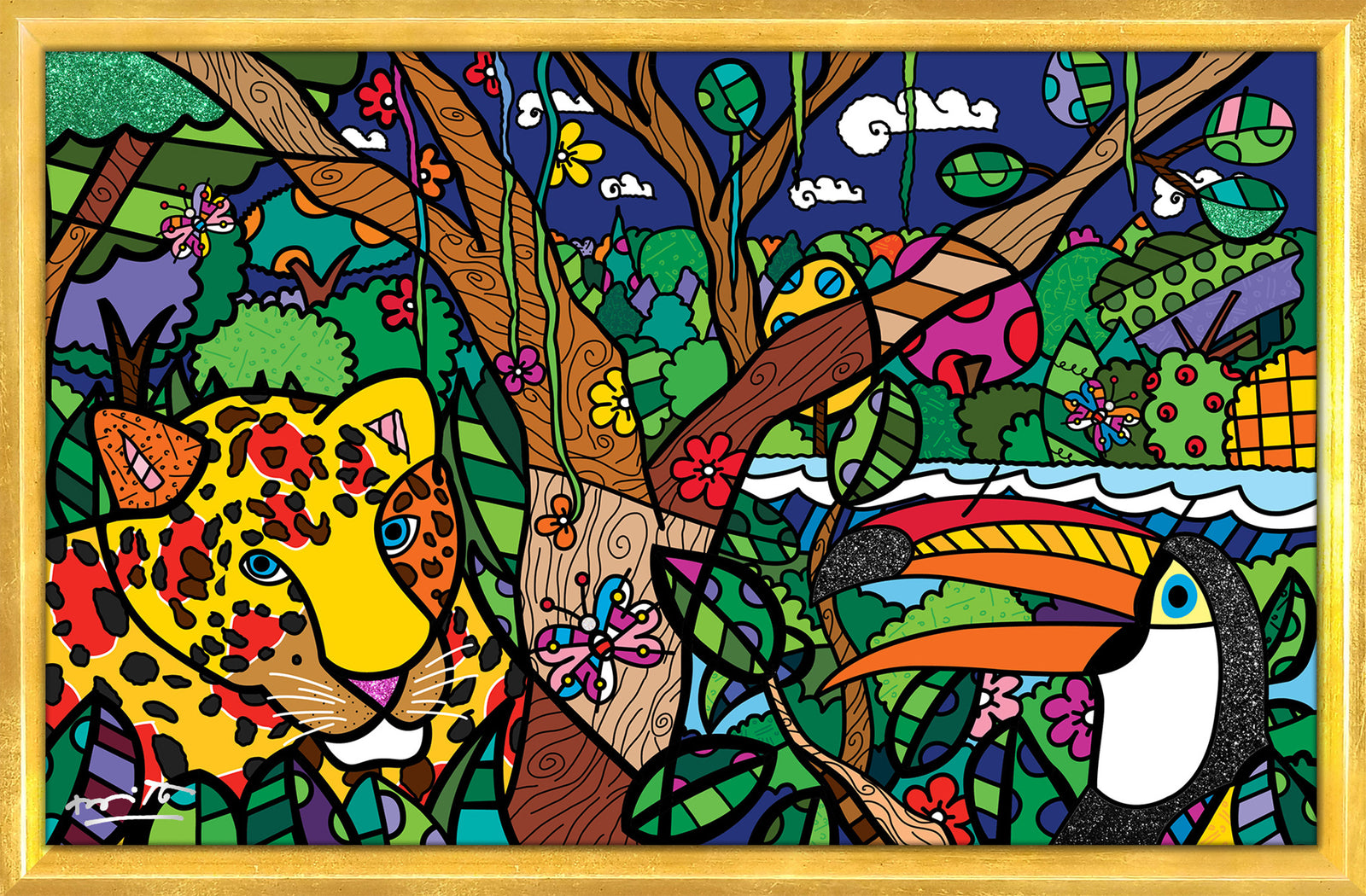 Romero Britto brazilian amazon limited edition print  contemporary pop art piece