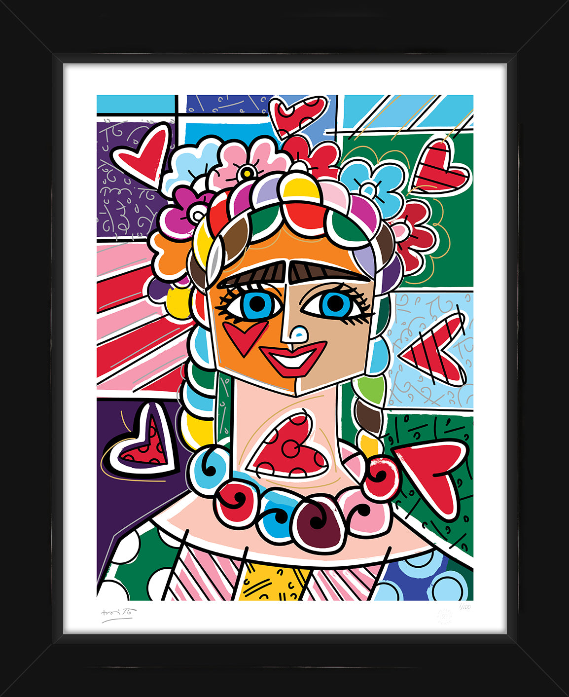 frida glow limited edition print  artistic colorful design collectible