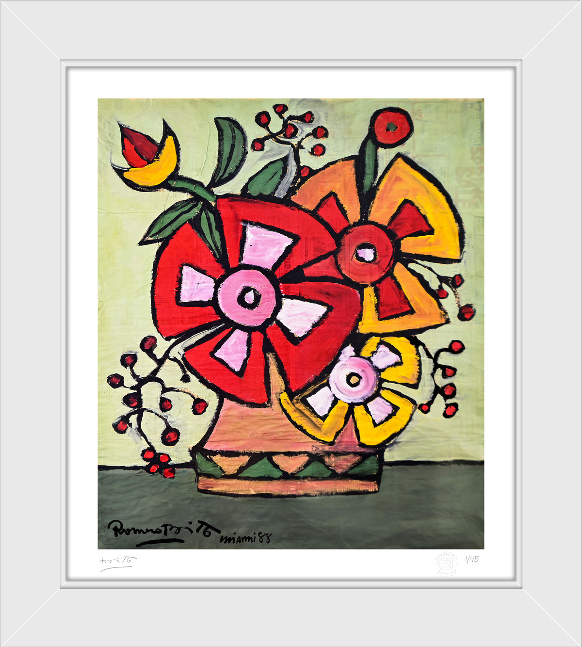 everglades flowers limited edition print  artistic colorful design collectible