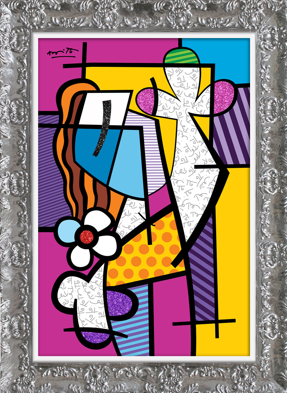modern pop art girl with red hair limited  vibrant home decor