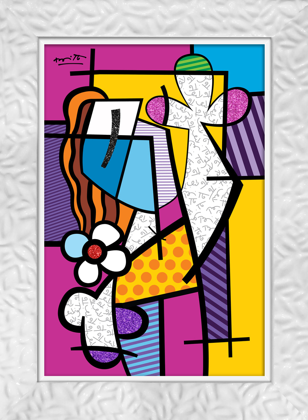 modern pop art girl with red hair limited  vibrant home decor