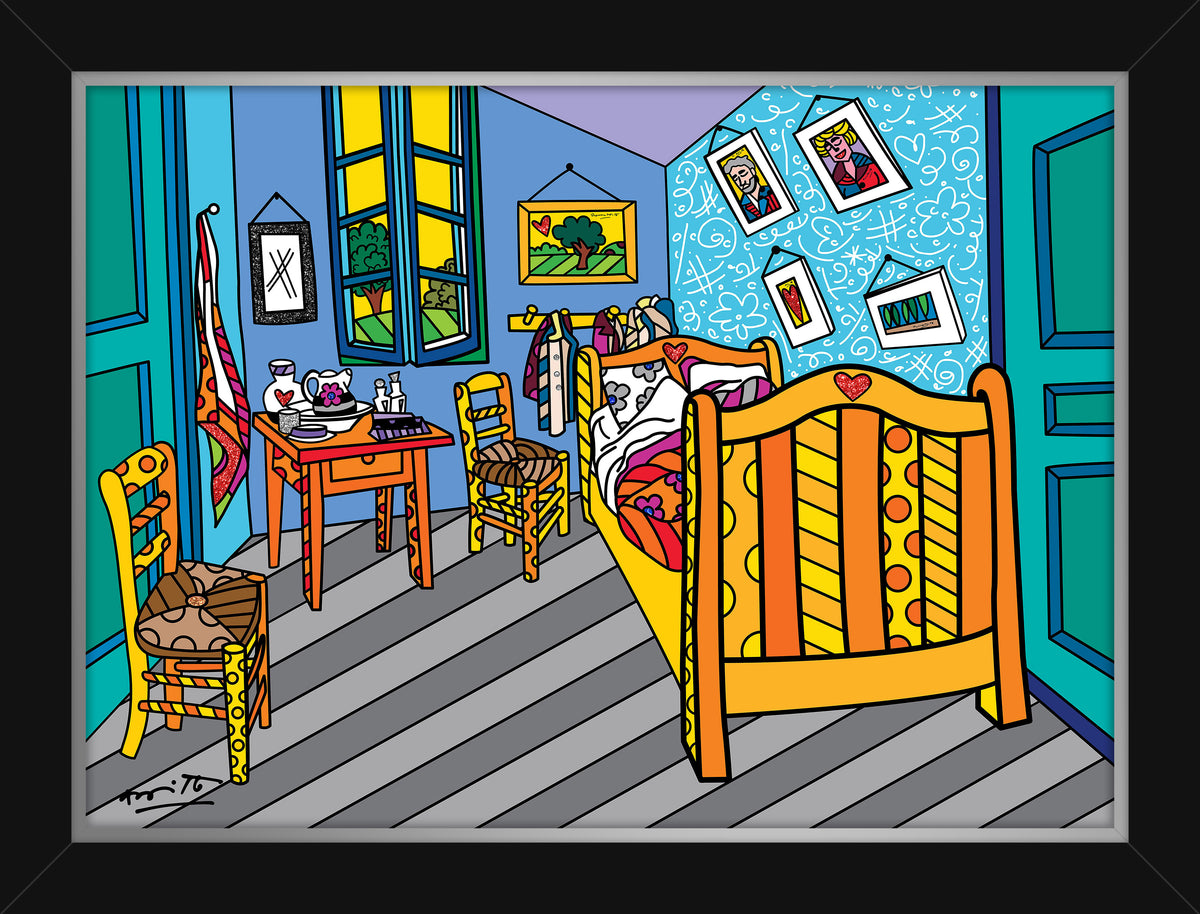Romero Britto sleeping in arles limited edition  colorful pop art design