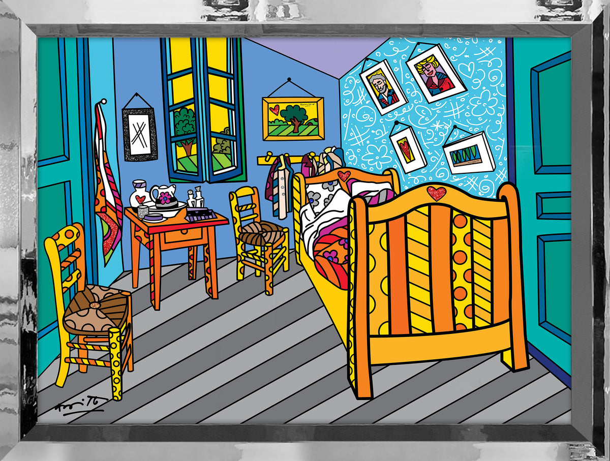 Romero Britto sleeping in arles limited edition  colorful pop art design