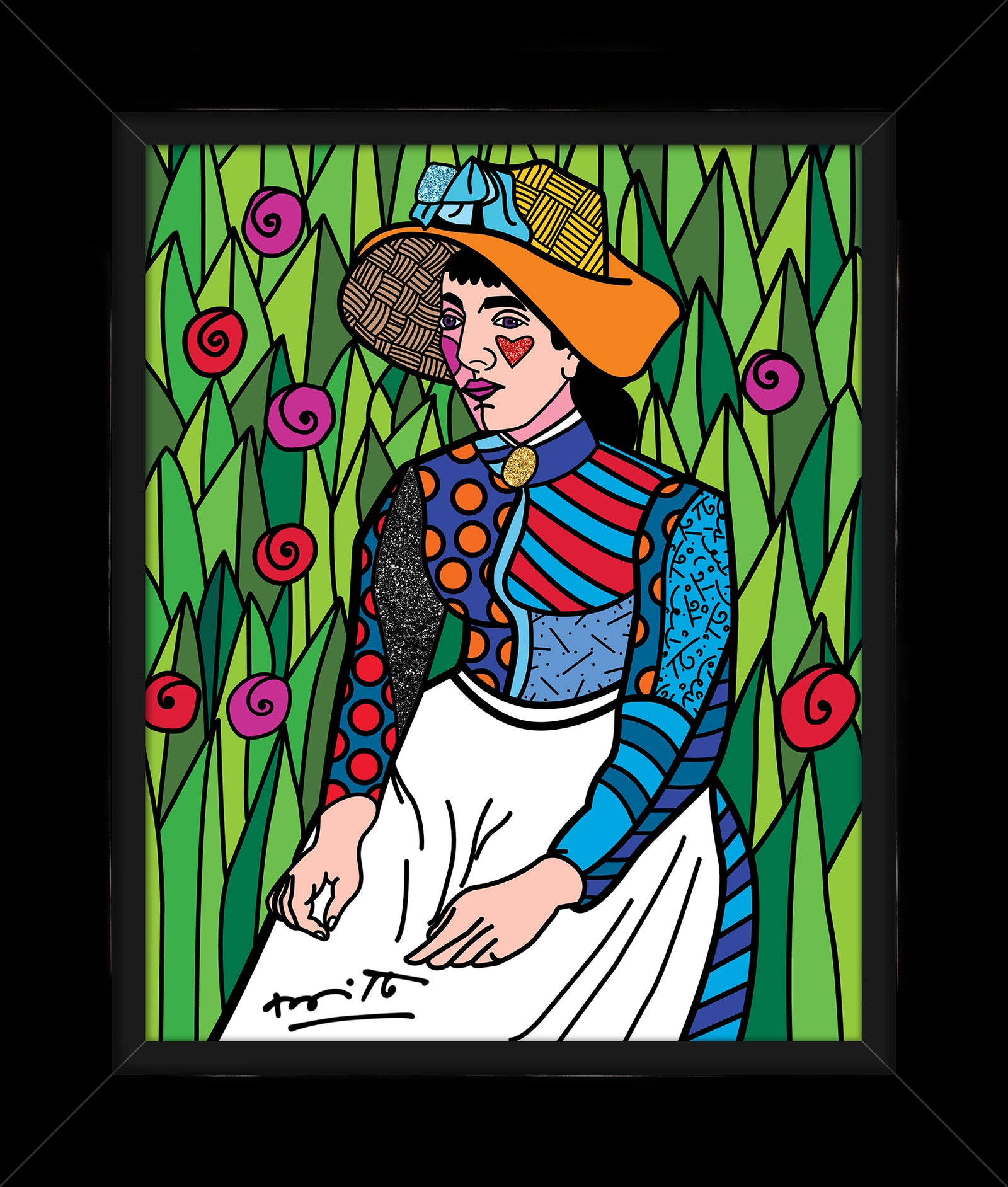 girl in white limited edition  artistic colorful design collectible