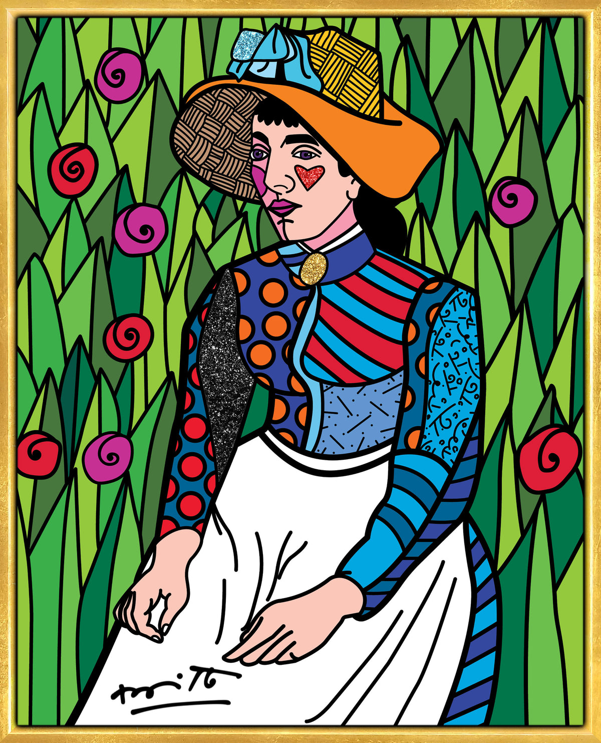 modern pop art girl in white limited edition  vibrant home decor