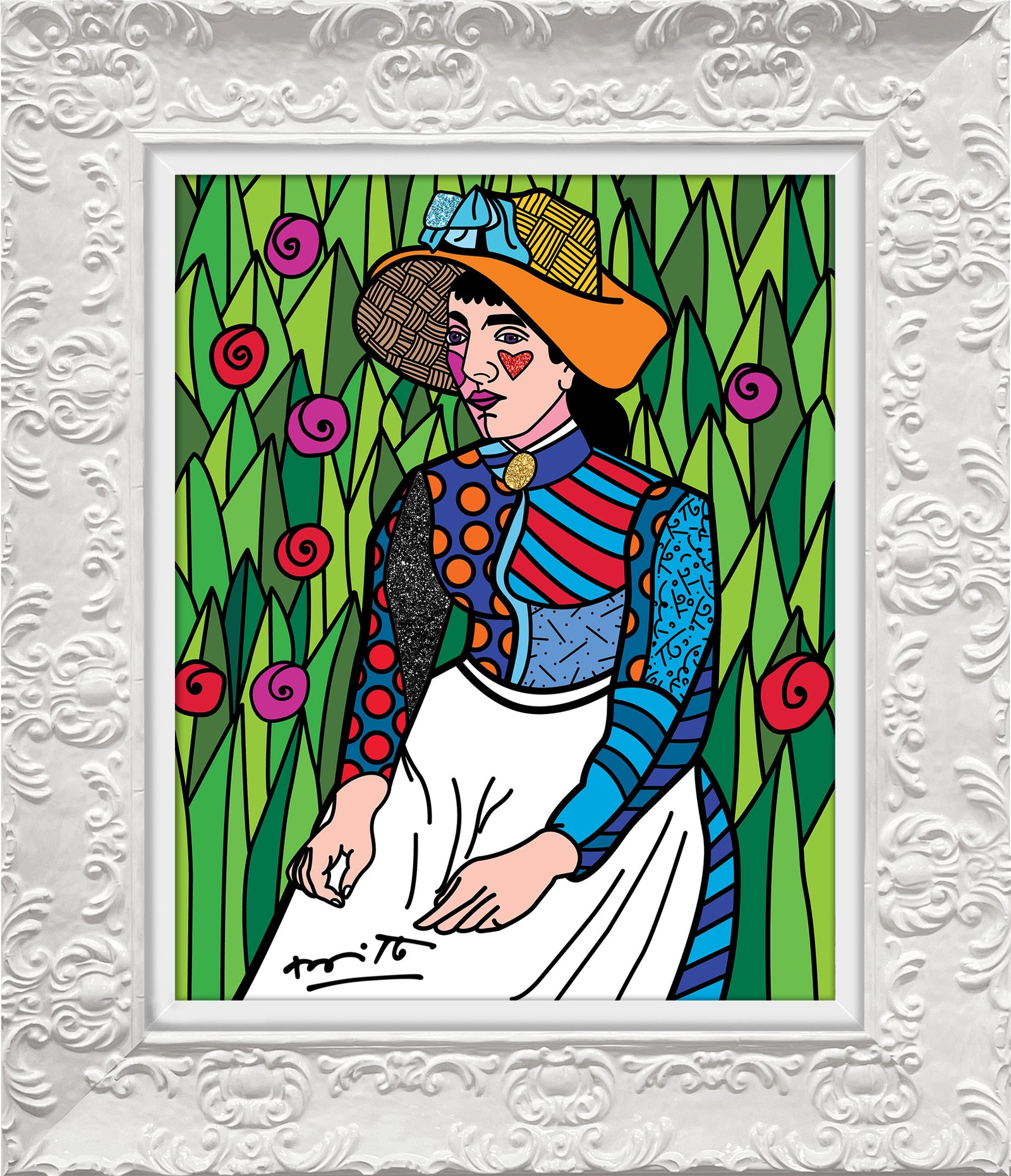 girl in white limited edition  artistic colorful design collectible