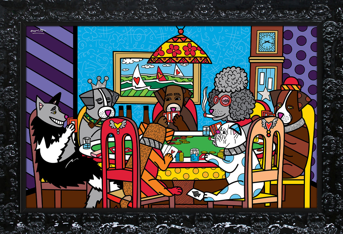 Romero Britto game night limited edition print  colorful pop art design