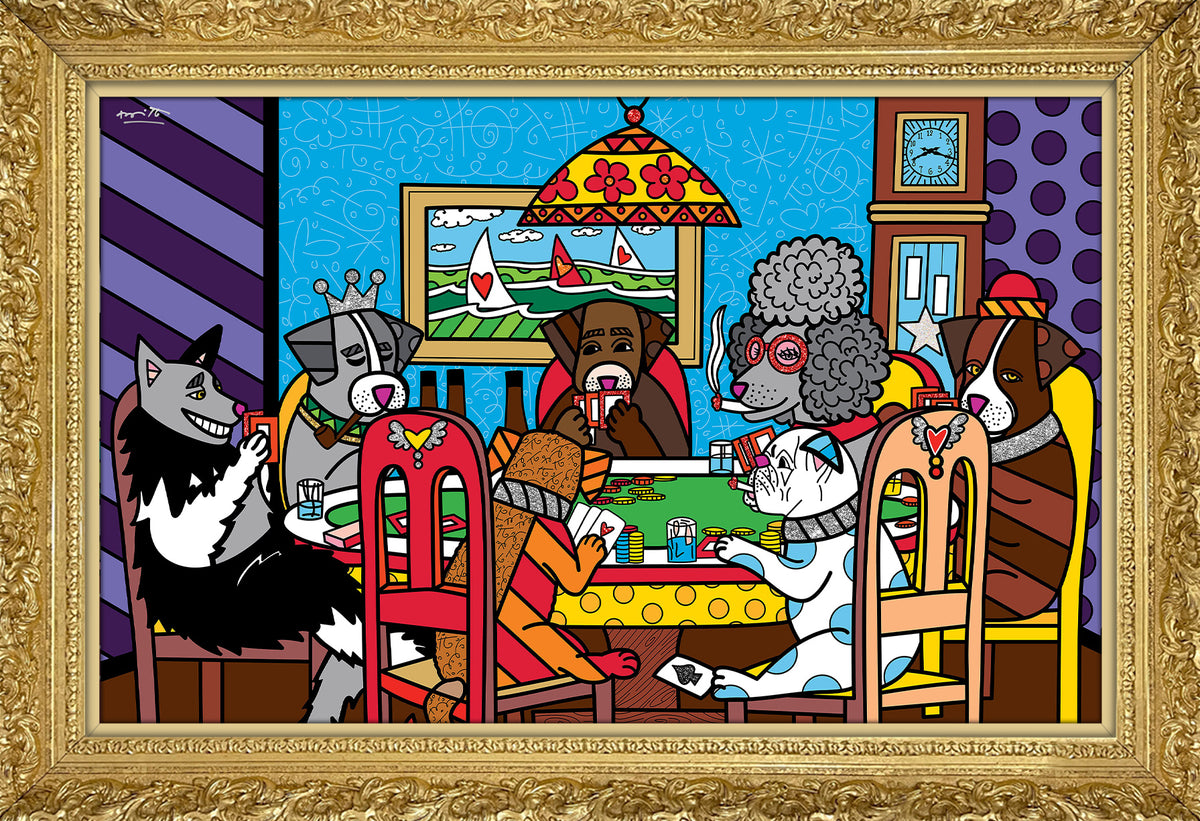 Romero Britto game night limited edition print  colorful pop art design
