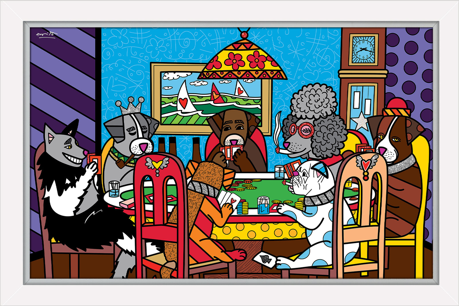 modern pop art game night limited edition print  vibrant home decor