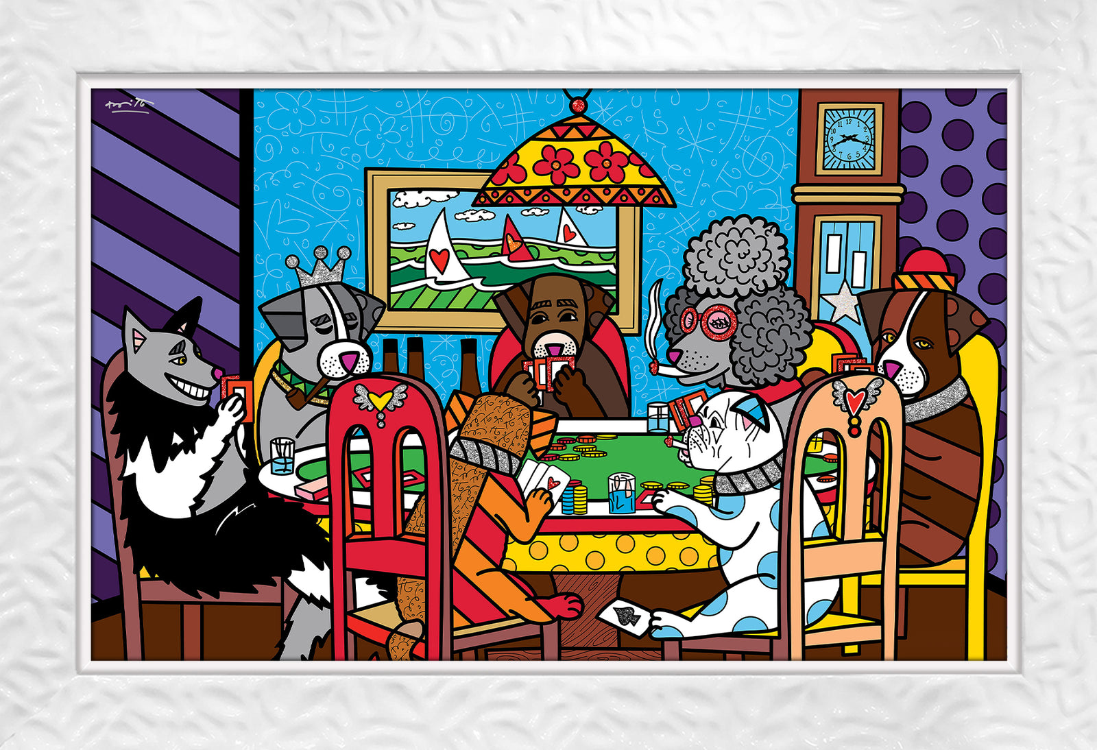 modern pop art game night limited edition print  vibrant home decor