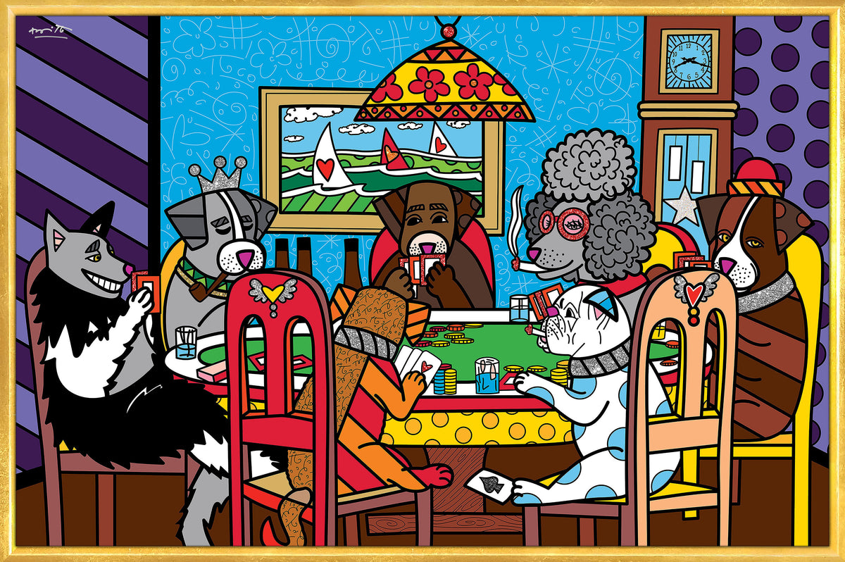 Romero Britto game night limited edition print  colorful pop art design