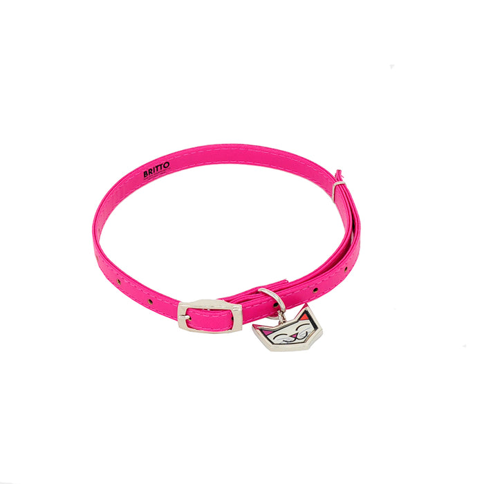 PET COLLAR - PINK W/CAT CHARM