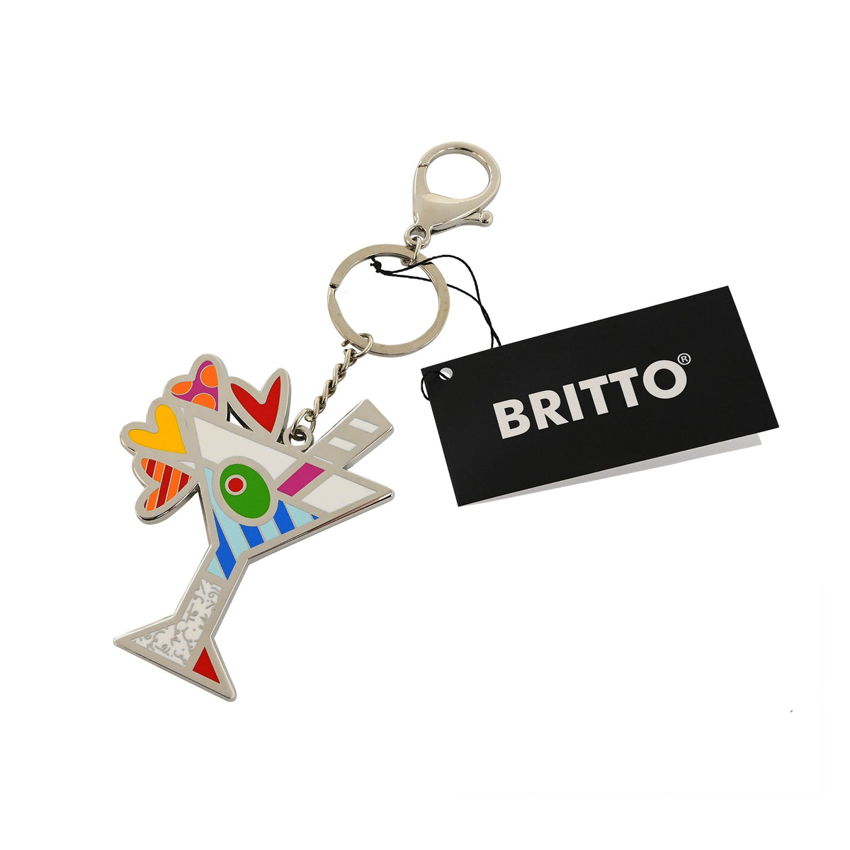 Romero Britto britto keychain bag charm martini  colorful pop art design