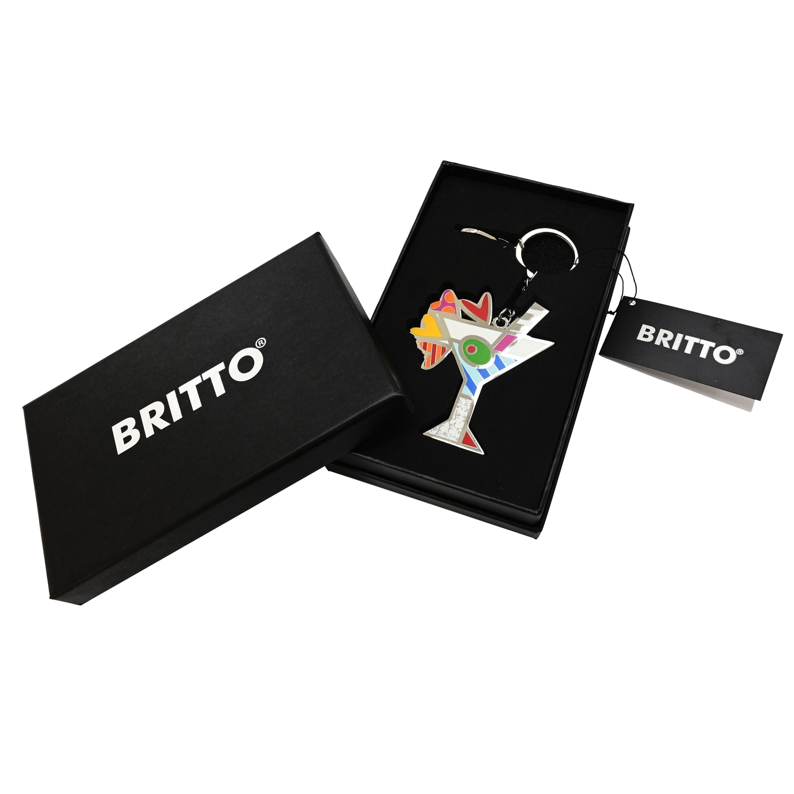 Romero Britto britto keychain bag charm martini  colorful pop art design