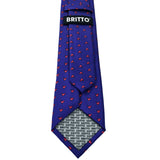 BRITTO® TIE - RED HEARTS ON BLUE