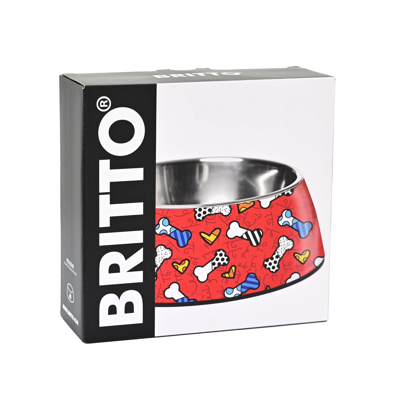 BRITTO® PET Bowl - Red Bones and Hearts