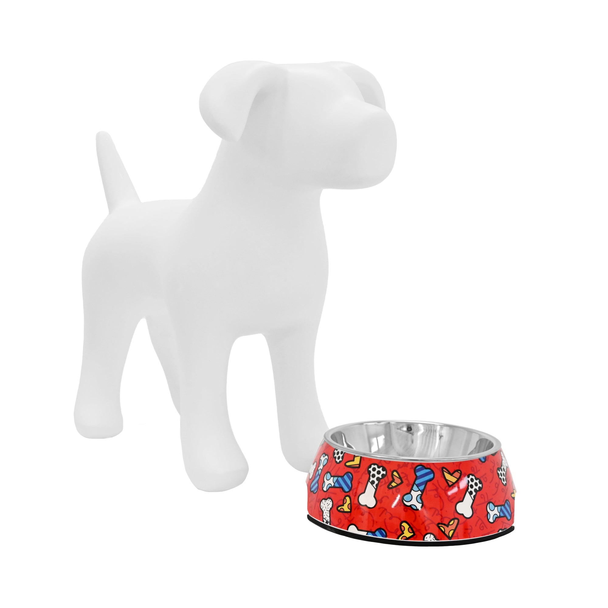 Red Bones & Hearts Britto Pet Bowl – Steel - Shop Britto