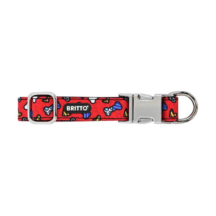 BRITTO® PET Collar and Leash - Red Bones and Hearts
