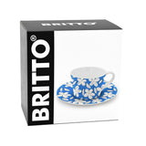 BRITTO® TEA CUP & SAUCER PLATE - Blue Flowers