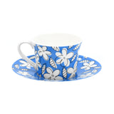 BRITTO® TEA CUP & SAUCER PLATE - Blue Flowers