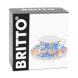BRITTO® COFFEE CUP & SAUCER PLATE - Britto Brush Strokes