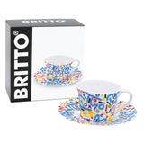BRITTO® COFFEE CUP & SAUCER PLATE - Britto Brush Strokes