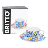 BRITTO® TEA CUP & SAUCER PLATE - Britto Brush Strokes