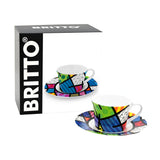 BRITTO® TEA CUP & SAUCER PLATE - Colorful Landscape