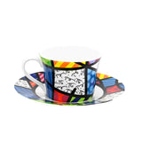 BRITTO® TEA CUP & SAUCER PLATE - Colorful Landscape