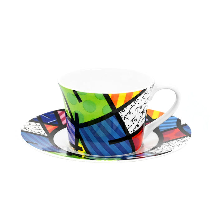 BRITTO® TEA CUP & SAUCER PLATE - Colorful Landscape