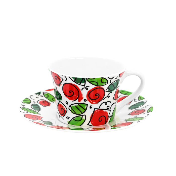 BRITTO® COFFEE CUP & SAUCER PLATE - Roses