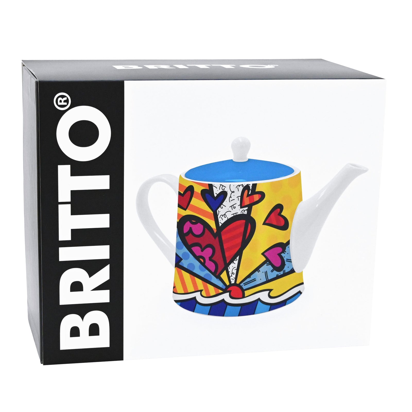 modern pop art new day britto coffeetea pot  vibrant home decor