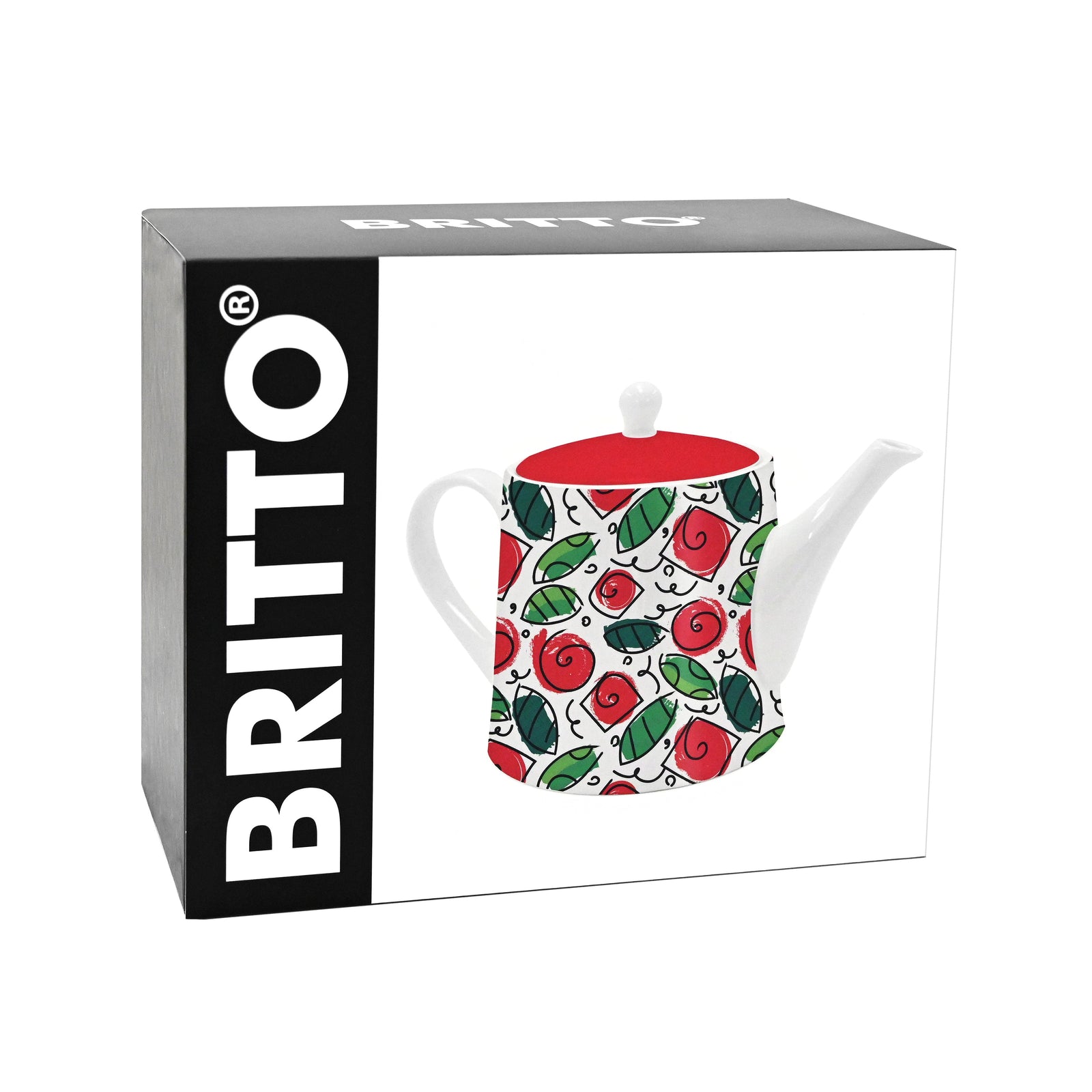 modern pop art britto coffeetea pot roses  vibrant home decor