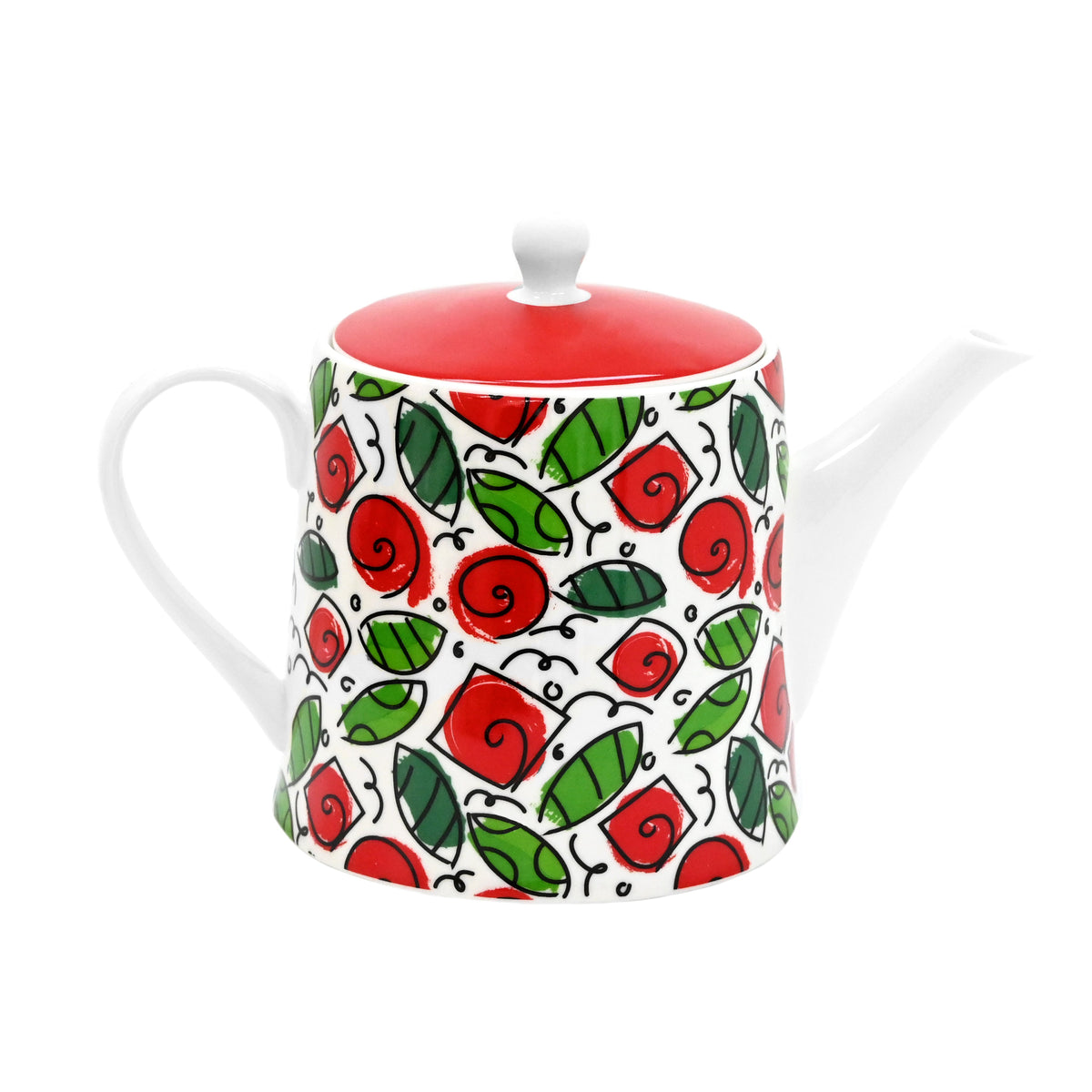Romero Britto britto coffeetea pot roses  colorful pop art design