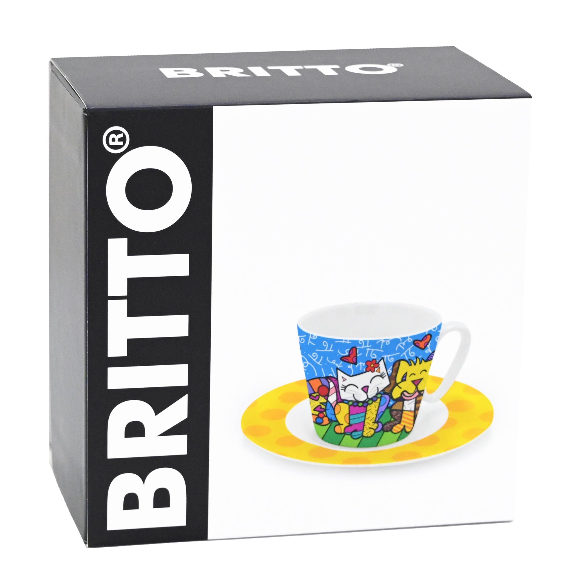 Best Friends Britto Espresso Coffee Cup & Saucer Plate