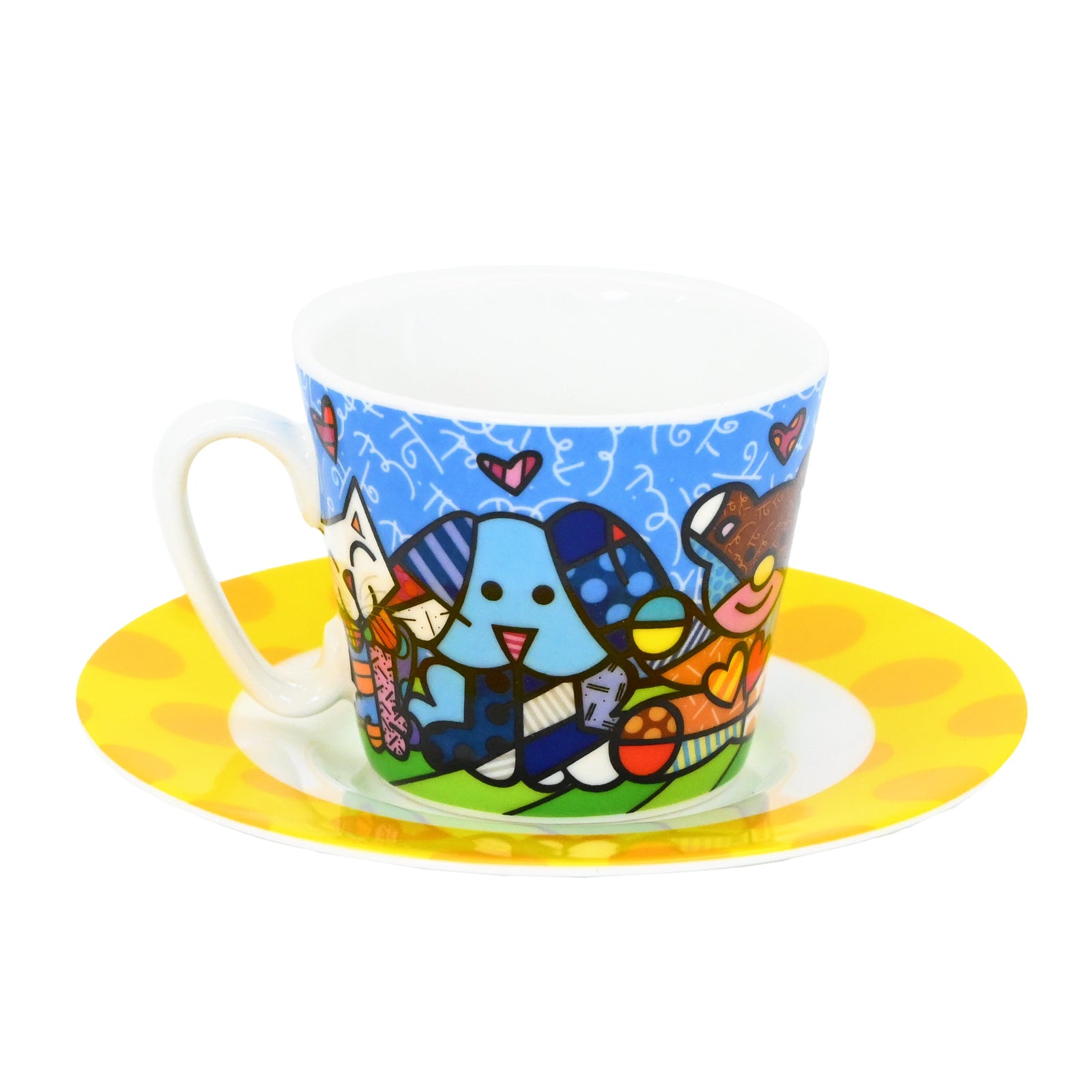 best friends britto espresso cup  artistic colorful design collectible
