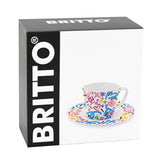 BRITTO® ESPRESSO COFFEE CUP & SAUCER PLATE - BRITTO Brush Strokes
