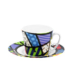 BRITTO® ESPRESSO COFFEE CUP & SAUCER PLATE - Colorful Landscape