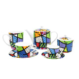BRITTO® COFFEE CUP & SAUCER PLATE - Colorful Landscape