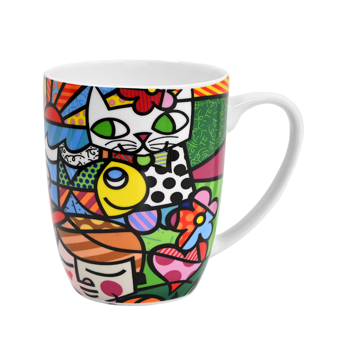 Romero Britto britto coffee mug nature in  colorful pop art design