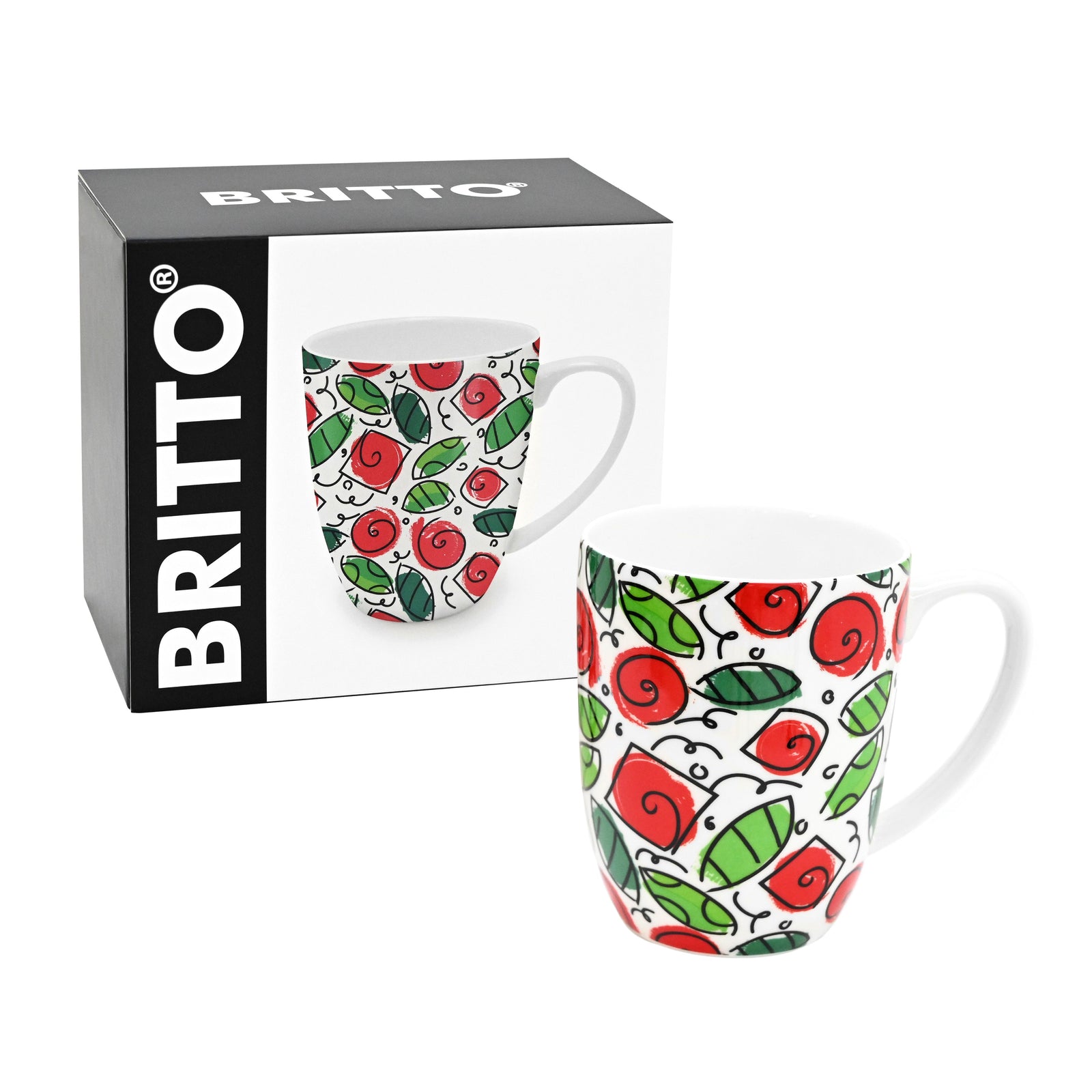 roses britto coffee mug  colorful decorative collectible gift idea