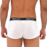 BRITTO® Boxer Briefs  - WHITE WITH EMBROIDERED HEART- Pack of 2 Heart