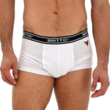BRITTO® Boxer Briefs  - WHITE WITH EMBROIDERED HEART- Pack of 2 Heart