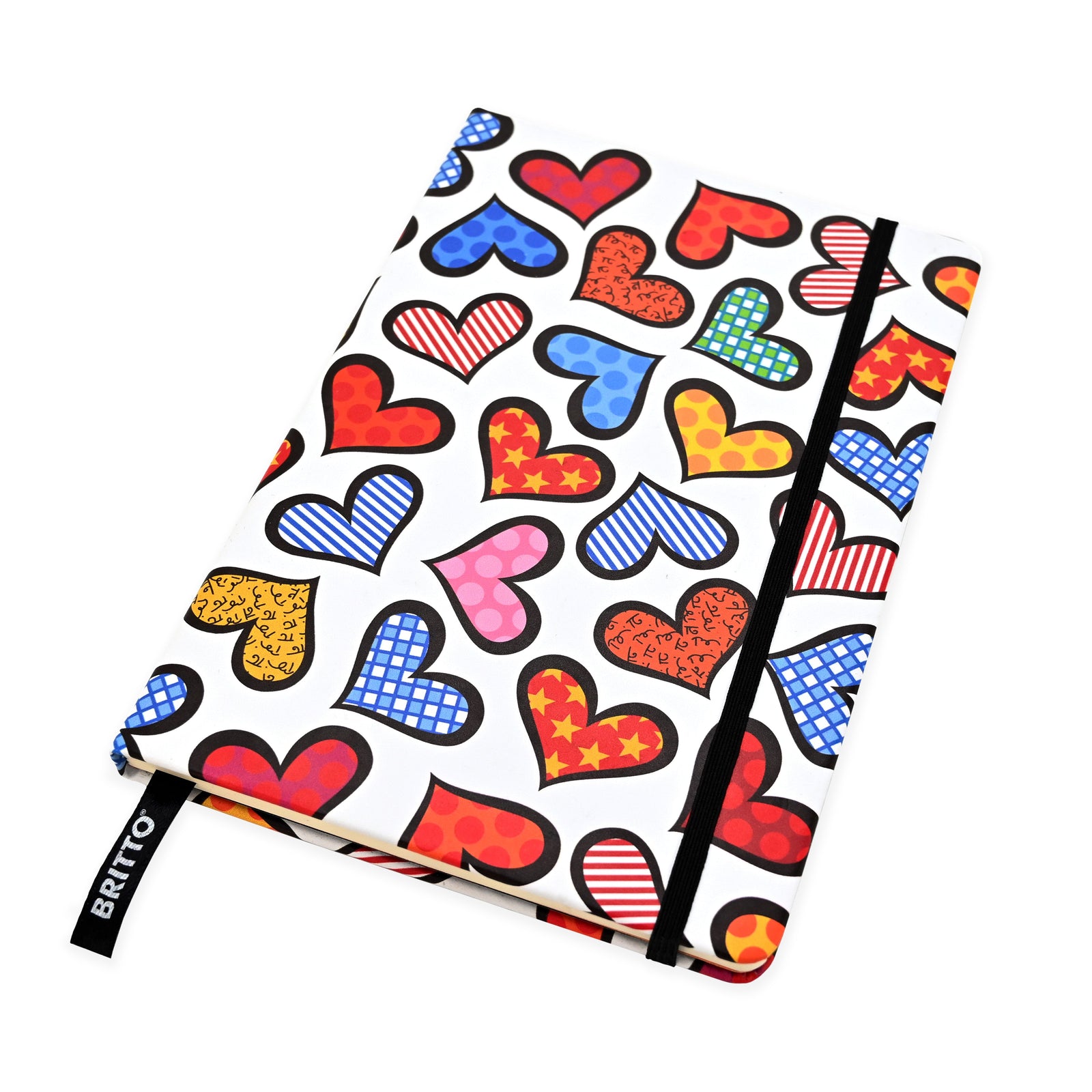Romero Britto britto journal hearts  contemporary pop art piece