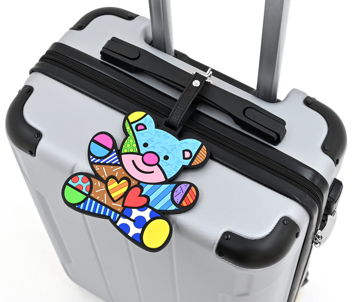 britto luggage tag friendship bear  artistic colorful design collectible