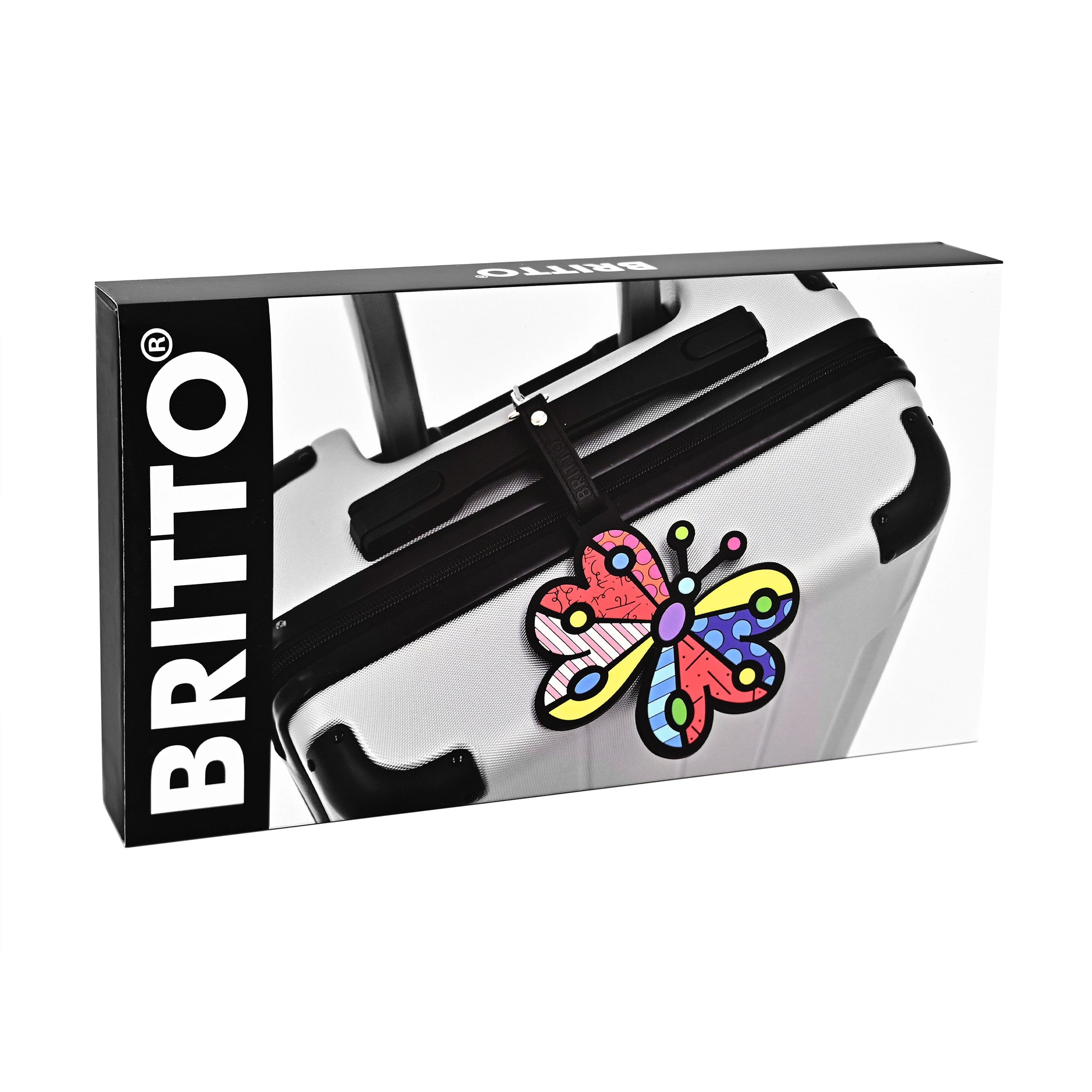 Britto Romero Large Rubber Luggage Tag Garden Butterfly