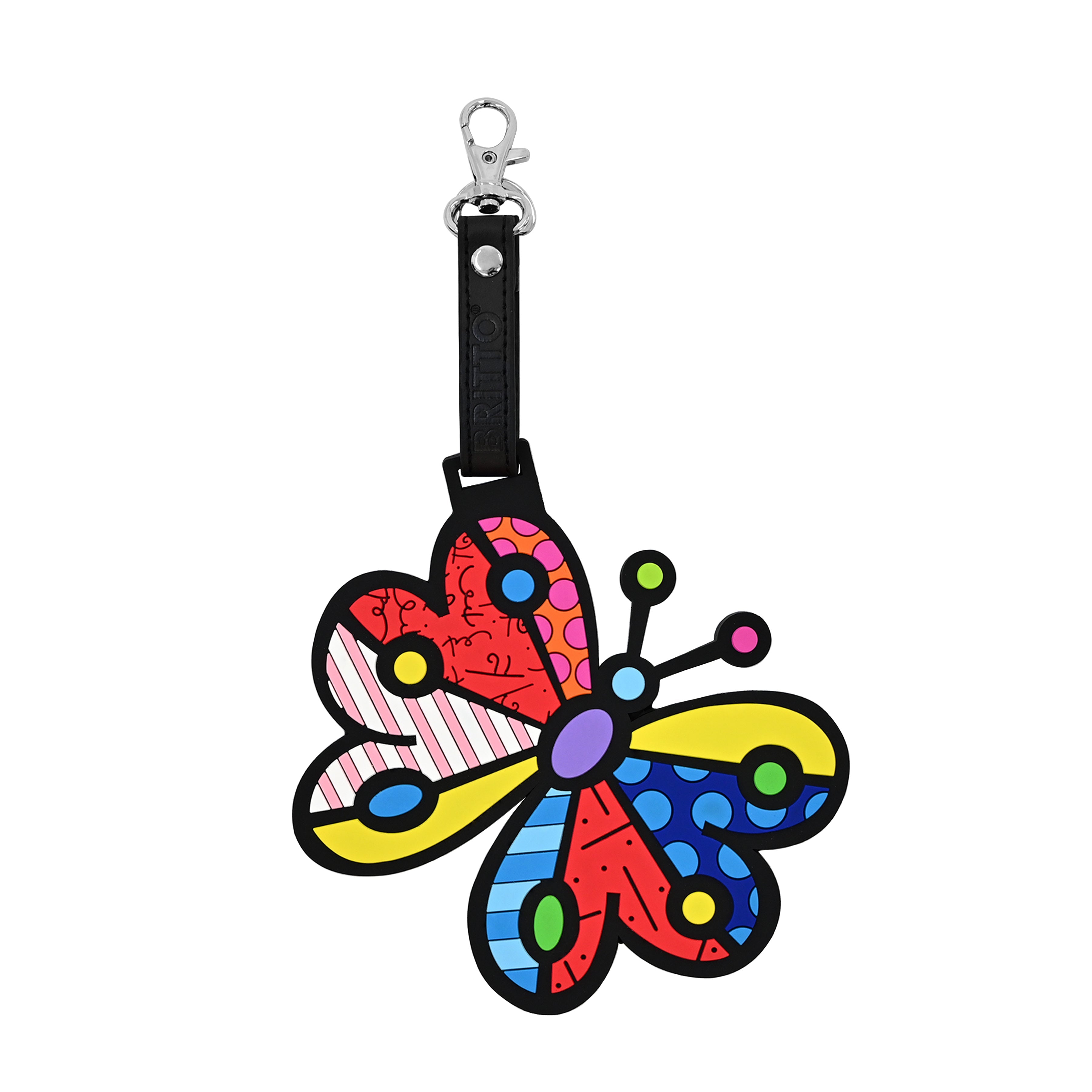 Britto Romero Large Rubber Luggage Tag Garden Butterfly