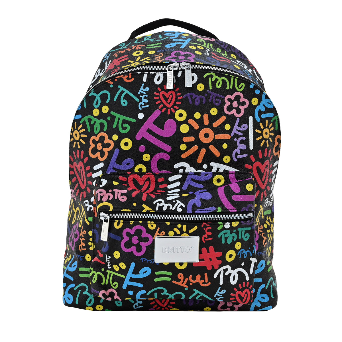 BRITTO® Vegan Leather Backpack Large - GRAFFITI COLORFUL