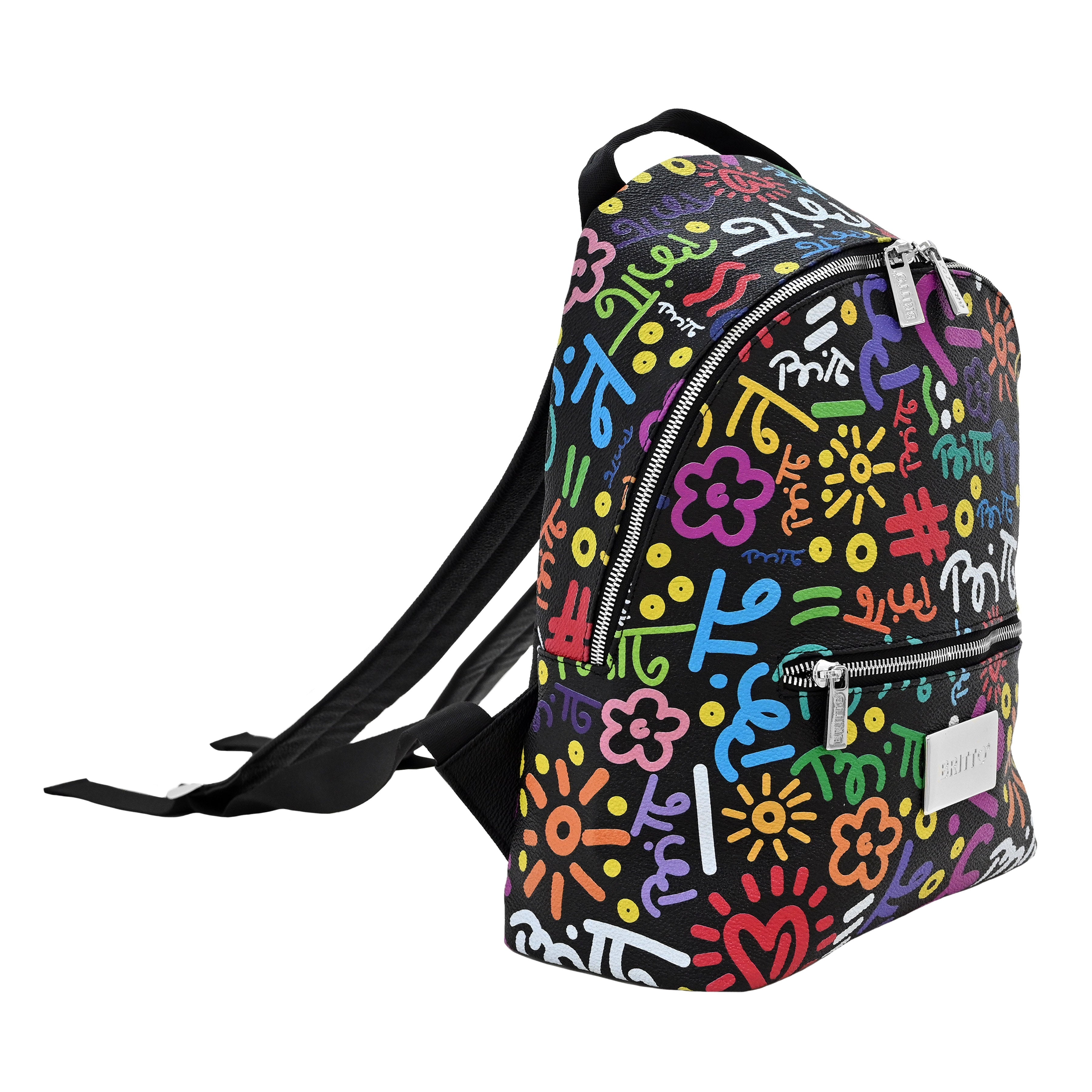 Britto Eco Leather Backpack Small Graffiti Colorful