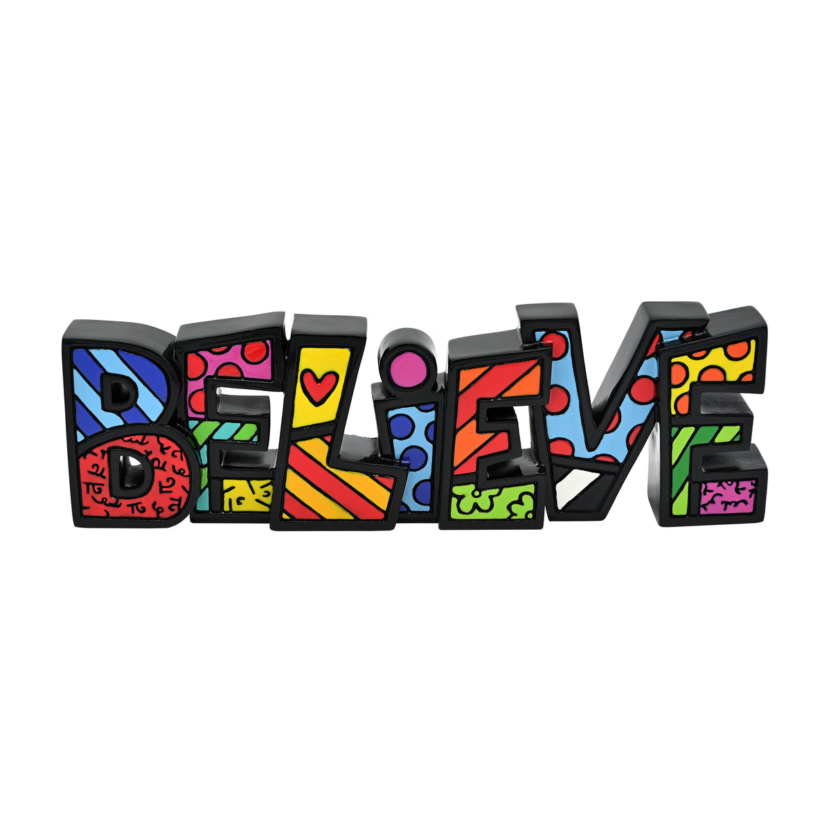 Romero Britto britto word figurine believe fba  colorful pop art design